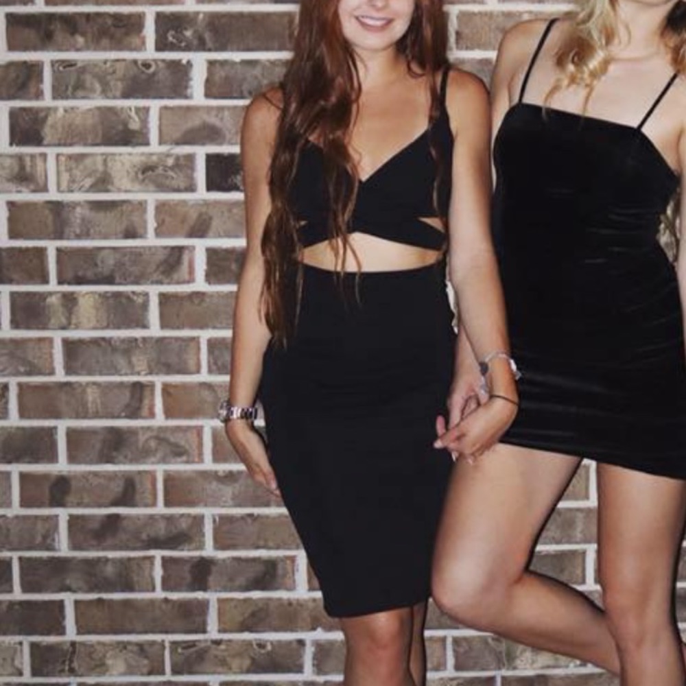 Tight black dress